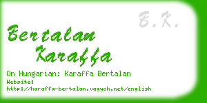bertalan karaffa business card